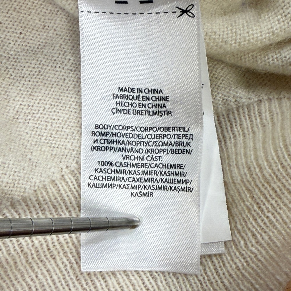 Polo Ralph‎ Lauren Washable Cashmere Sweater Women's XS Cream Slim Crewneck Knit - Picture 4 of 8